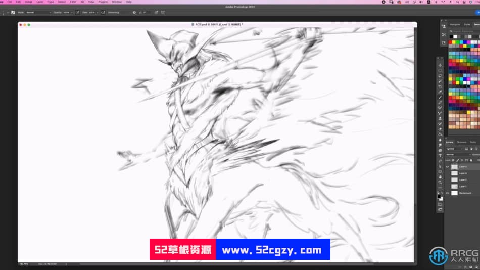 狐人战士数字绘画实例训练视频教程 PS教程 第3张