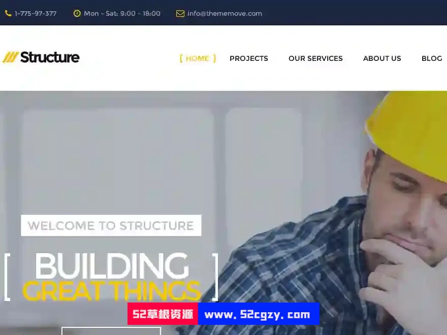 Structure主题- 建筑工业工厂WordPress主题 wordpress主题/插件 第1张