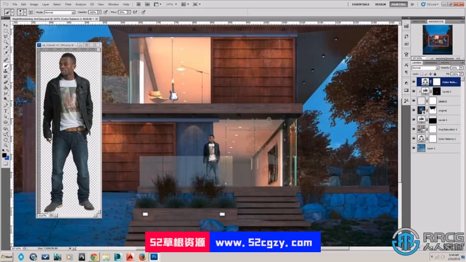 【中文字幕】Photoshop建筑后期渲染图处理视频教程 PS教程 第7张