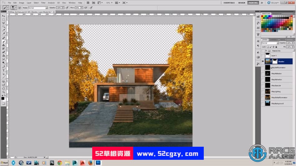 【中文字幕】Photoshop建筑后期渲染图处理视频教程 PS教程 第5张