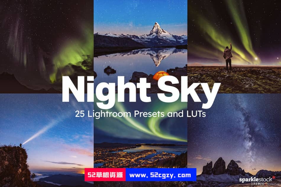 25个夜景星空银河系摄影Lightroom预设及MV延时视频调色LUT预设 LR预设 第1张