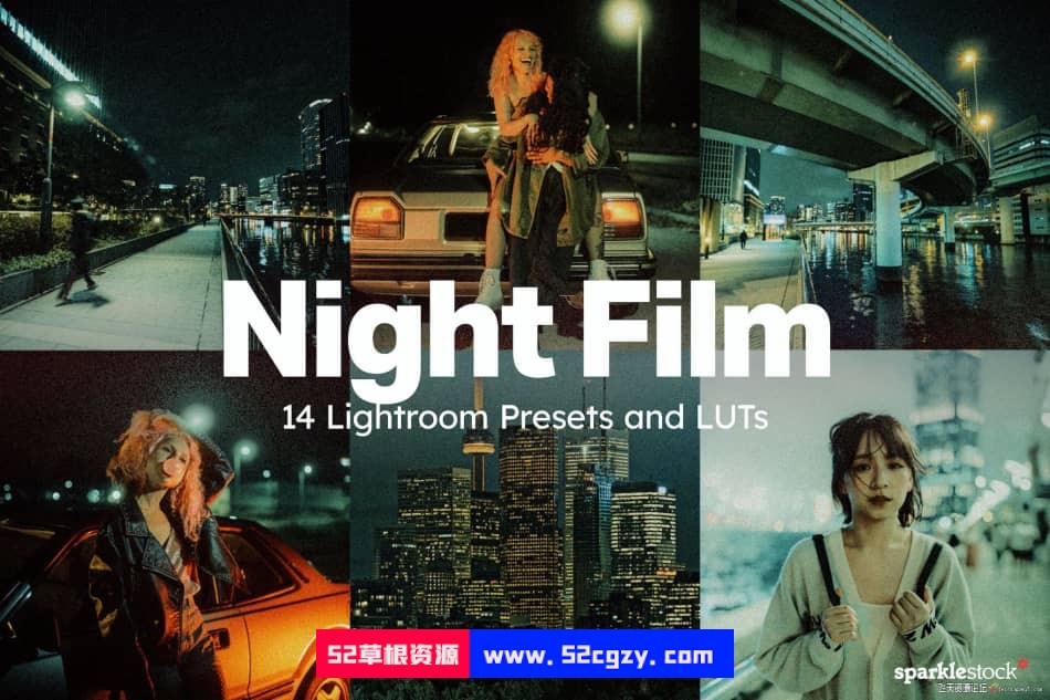 14个夜间电影大片调色LR预设及LUT预设 14 Night Film Presets LUTs LR预设 第1张