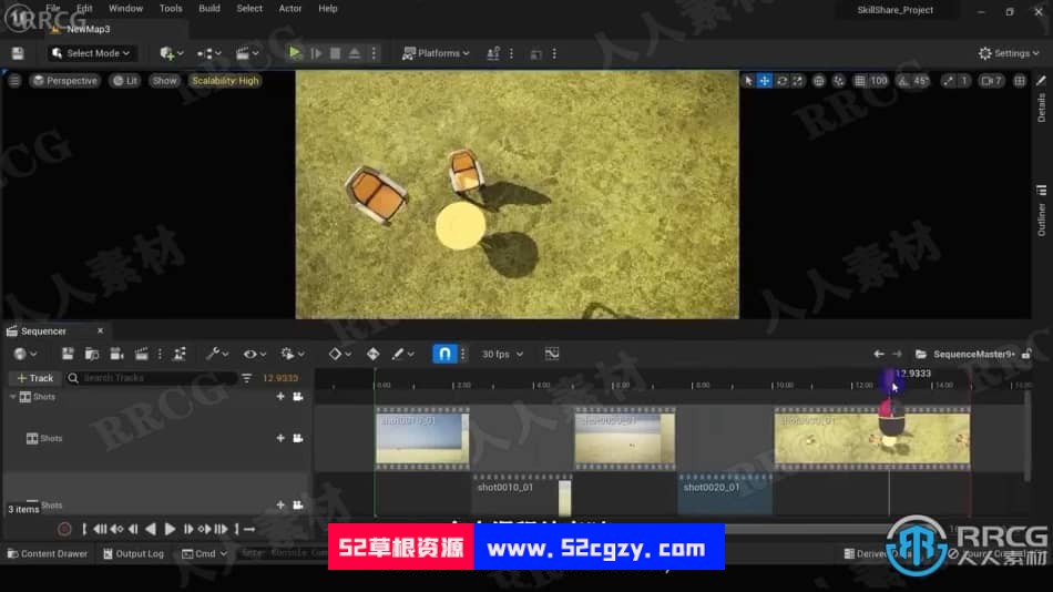 【中文字幕】UE5主序列器使用多个摄像机镜头渲染技术视频教程 UE 第4张