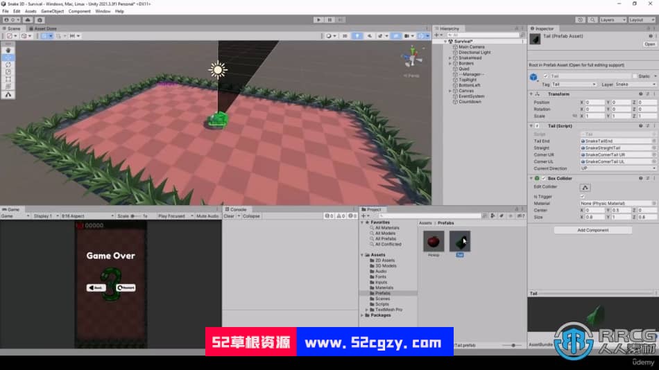 Unity贪吃蛇经典街机游戏开发训练视频教程 Unity 第9张