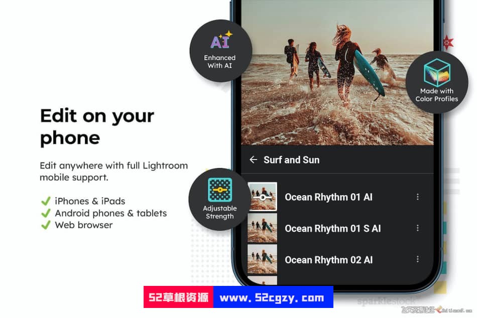 20个海滩冲浪AI人工智能Lightroom预设和电影视频调色LUT预设 LR预设 第10张