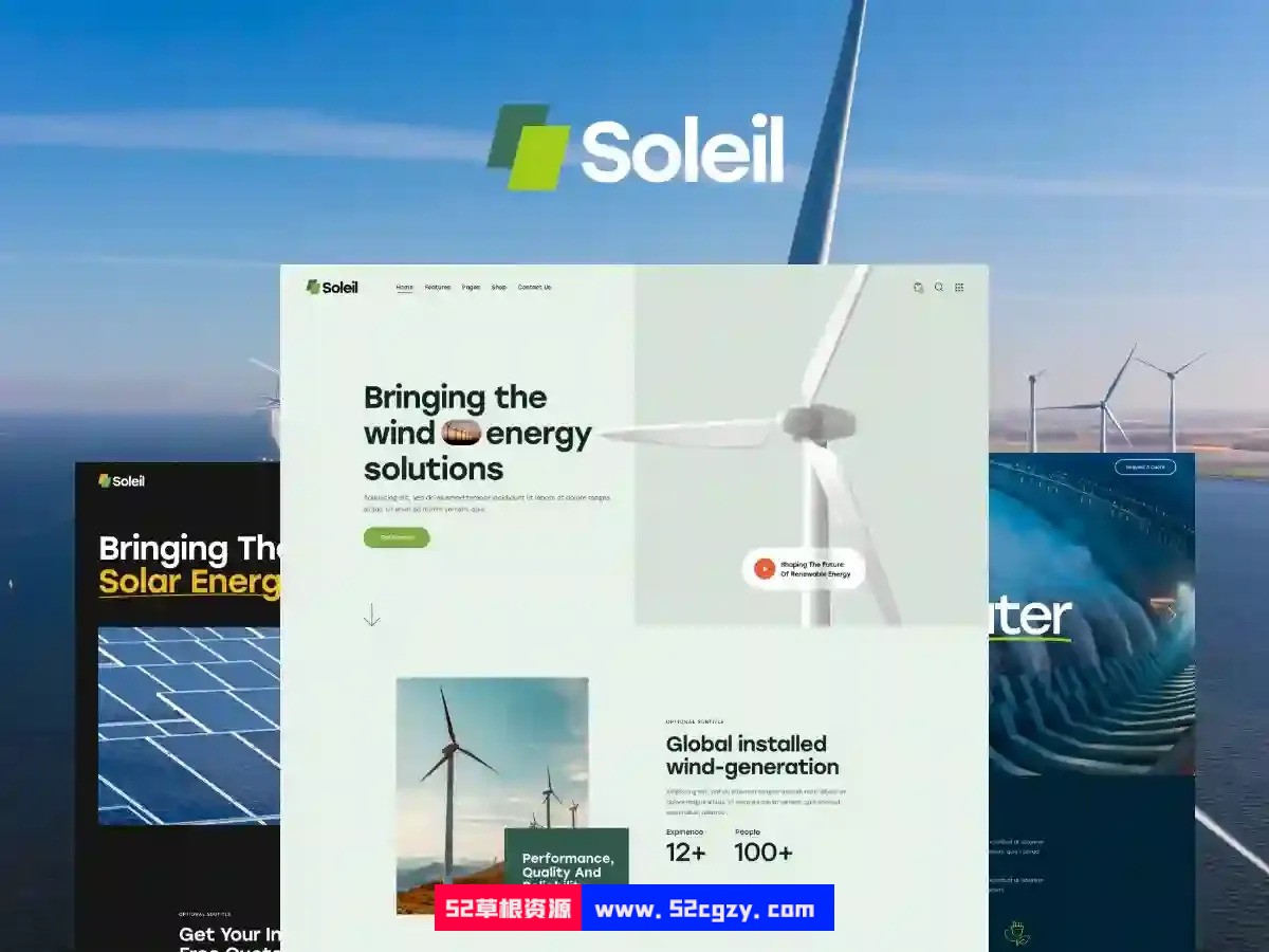 Soleil-太阳能光伏板和可再生能源企业网站WordPress主题 wordpress主题/插件 第1张