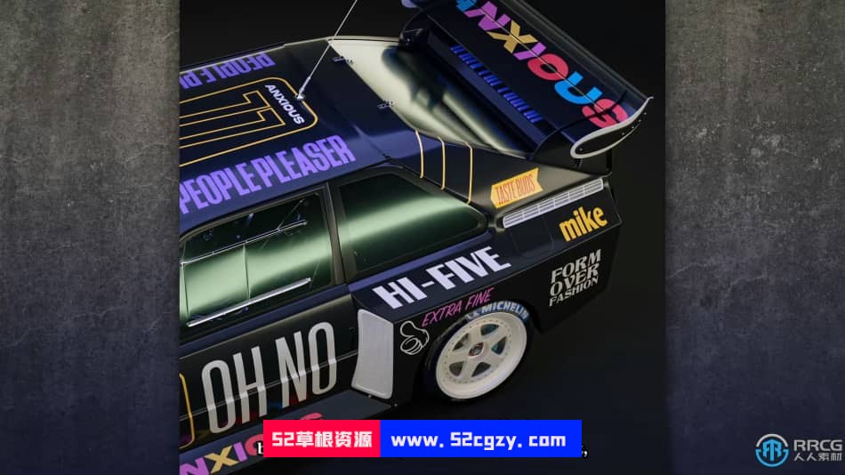 【中文字幕】Blender汽车赛车指定涂装纹理设计视频 Blender 第3张