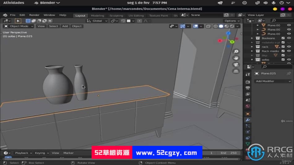 Blender室内设计完整场景建模视频教程 3D 第8张