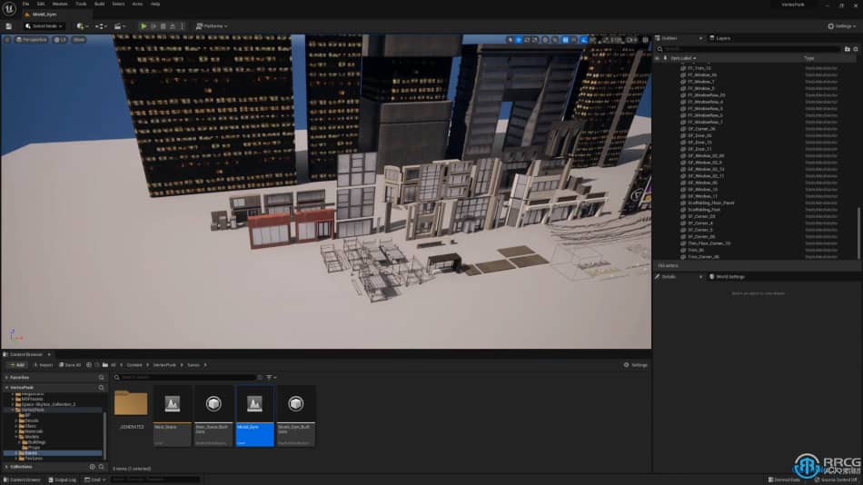 [Unreal Engine] UE5虚幻引擎赛博朋克风格城市街道场景完整制作视频教程 UE 第4张