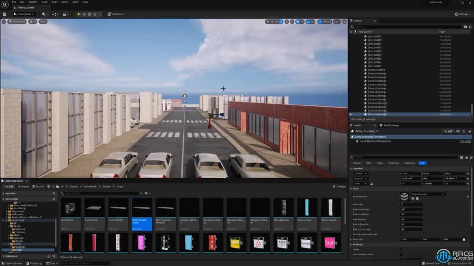 [Unreal Engine] UE5虚幻引擎赛博朋克风格城市街道场景完整制作视频教程 UE 第11张