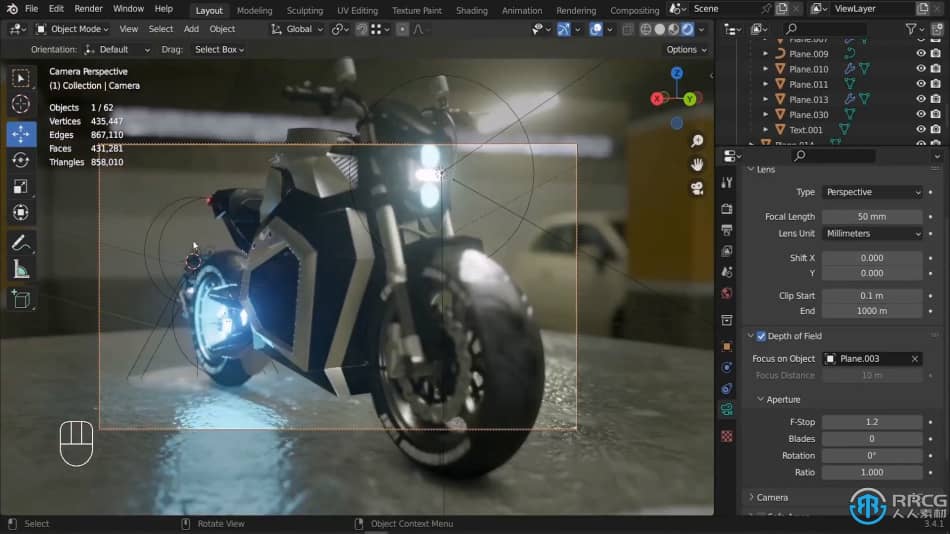 [Blender] Blender未来派逼真摩托车建模制作视频教程 Blender 第13张