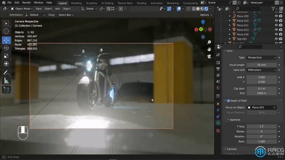 [Blender] Blender未来派逼真摩托车建模制作视频教程 Blender 第12张