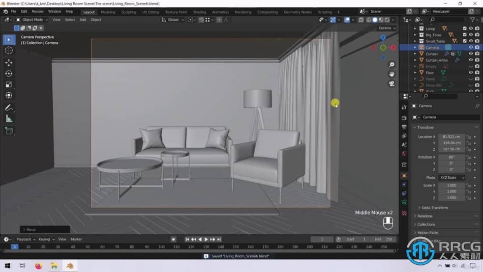 [Blender] Blender起居室卧室场景室内可视化制作视频教程 Blender 第18张