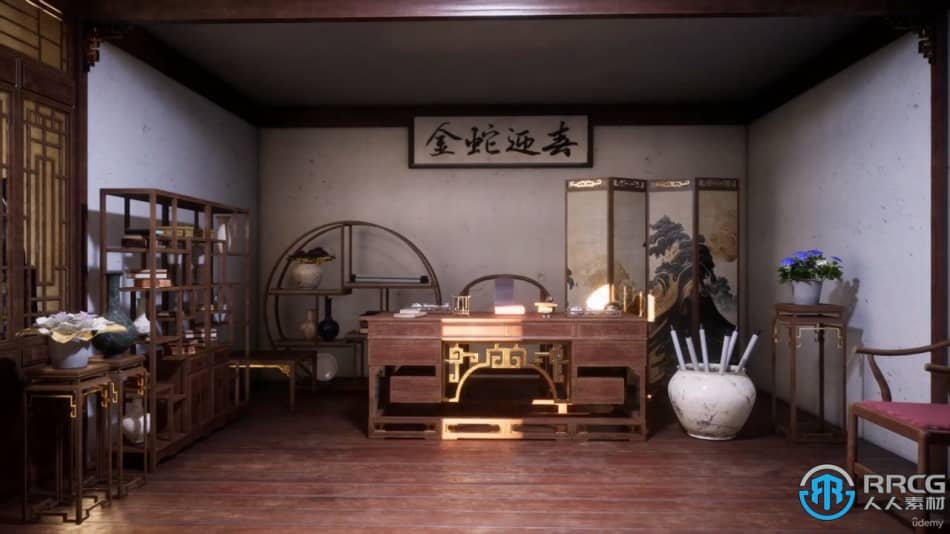 [Unreal Engine] UE5虚幻引擎传统中国房间环境场景完整实例制作流程视频教 UE 第2张