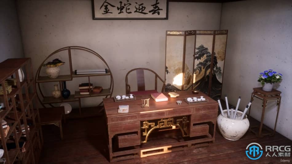 [Unreal Engine] UE5虚幻引擎传统中国房间环境场景完整实例制作流程视频教 UE 第5张