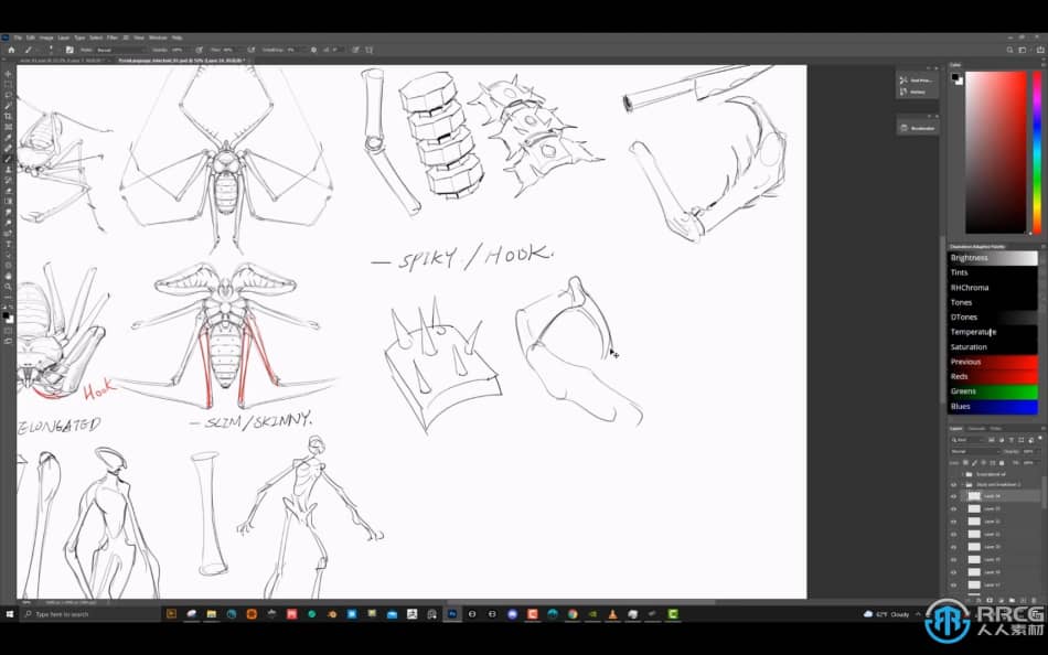 Norris Lin画师昆虫类生物设计数字绘画视频教程 CG 第9张