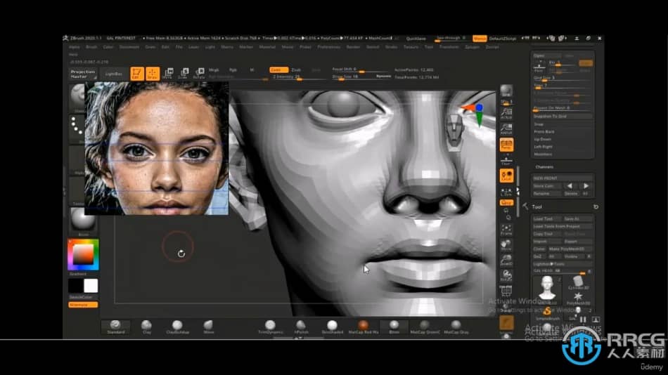 [Zbrush] ZBrush逼真3D女性面孔雕刻建模渲染制作视频教程 ZBrush 第3张