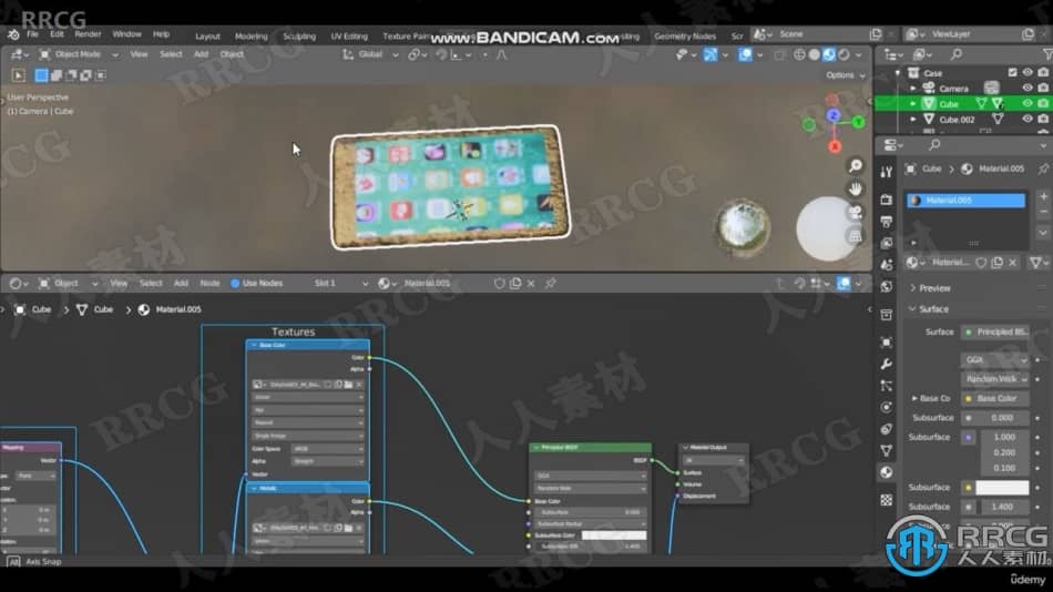 [3D设计] 【中文字幕】Blender 3.2苹果手机iPhone完整实例制作视频课程 3D 第11张