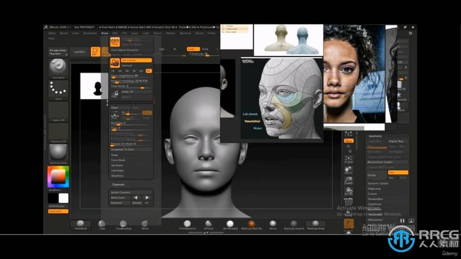 [Zbrush] ZBrush逼真3D女性面孔雕刻建模渲染制作视频教程 ZBrush 第4张